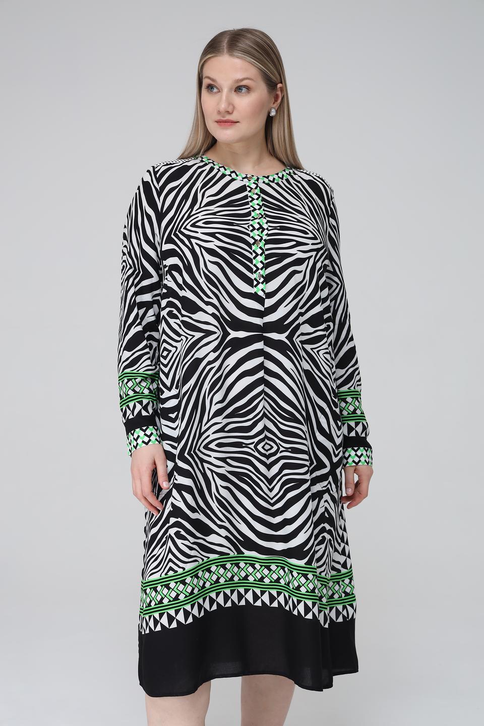 Платье Frapp приталенное зебра