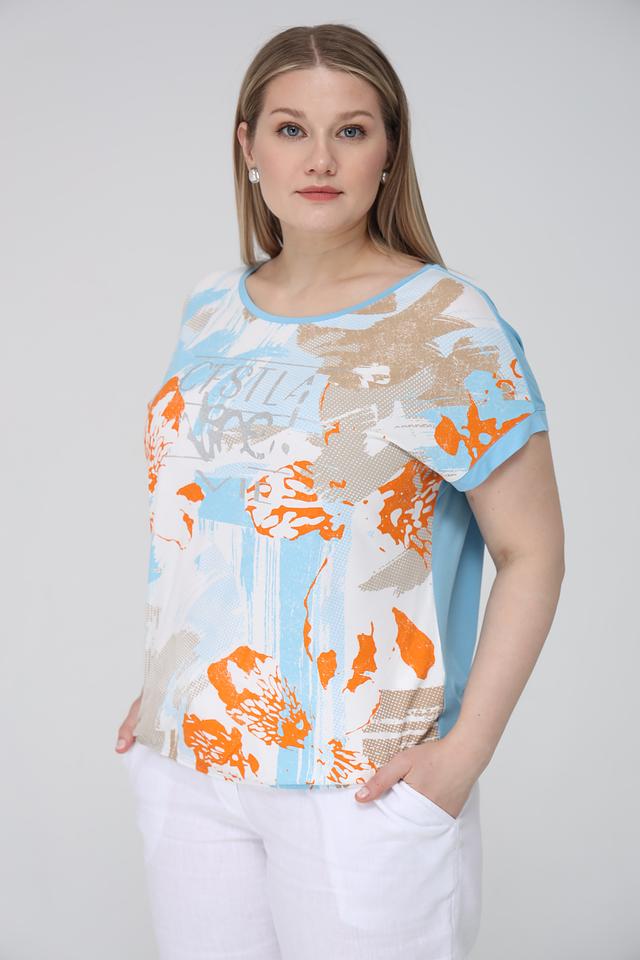 Футболка Lebek с принтом оранжевый