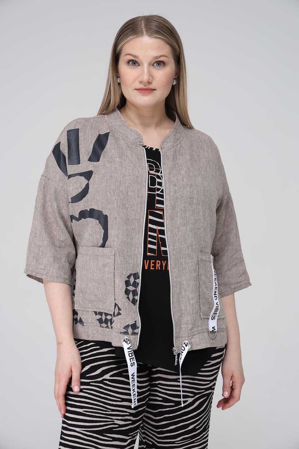 Жакет Doris Streich с принтом бежевый