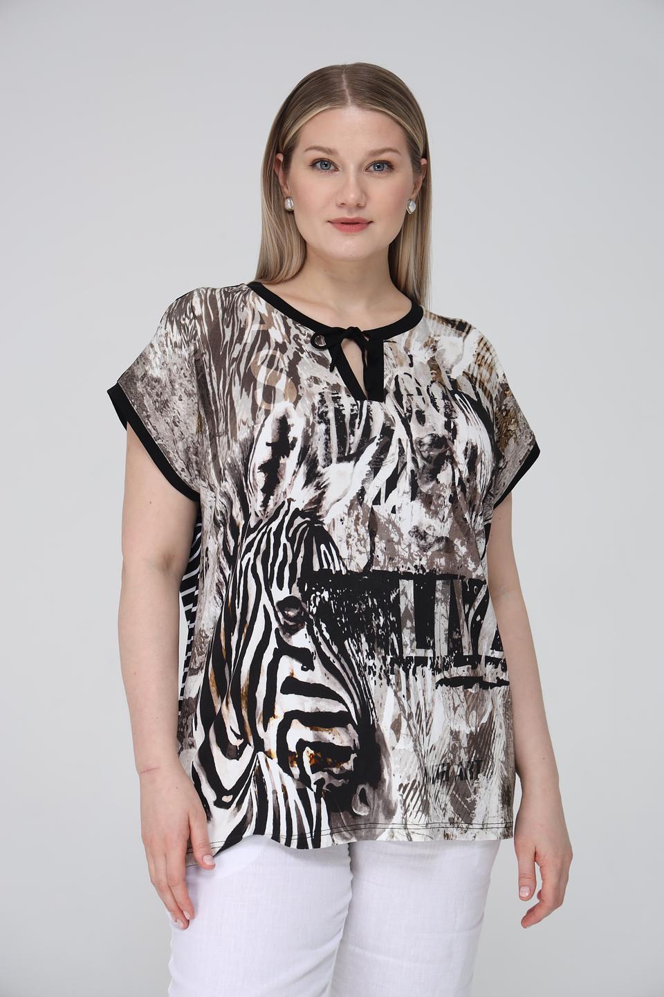 Футболка Doris Streich с принтом зебры