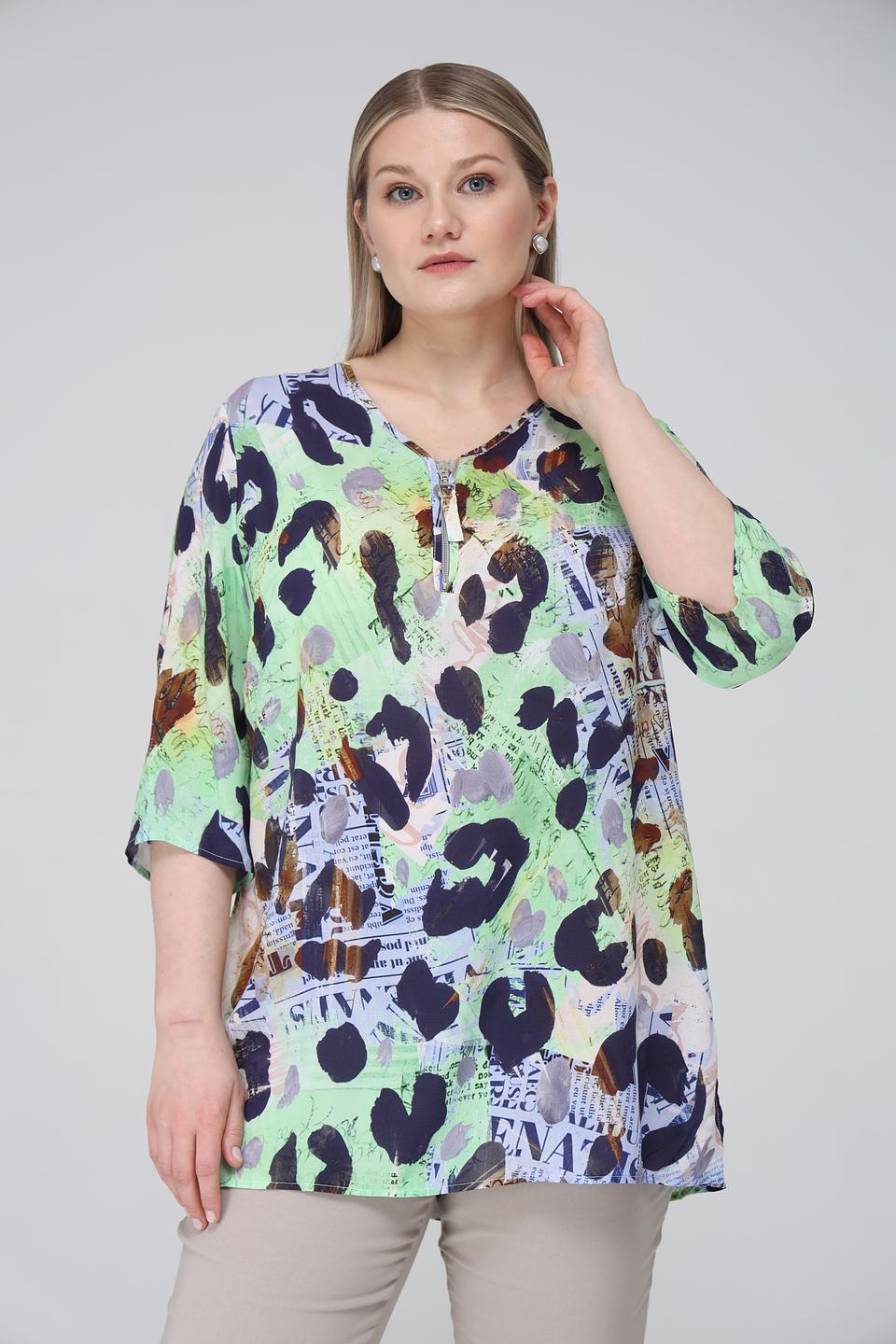 Блуза Doris Streich с принтом лайм