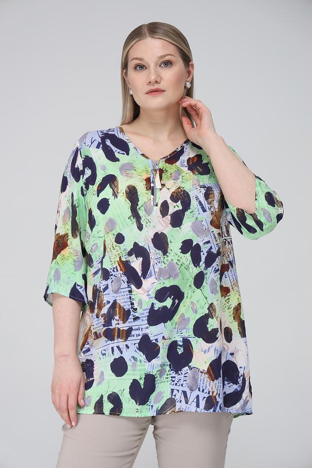 Блуза Doris Streich с принтом лайм