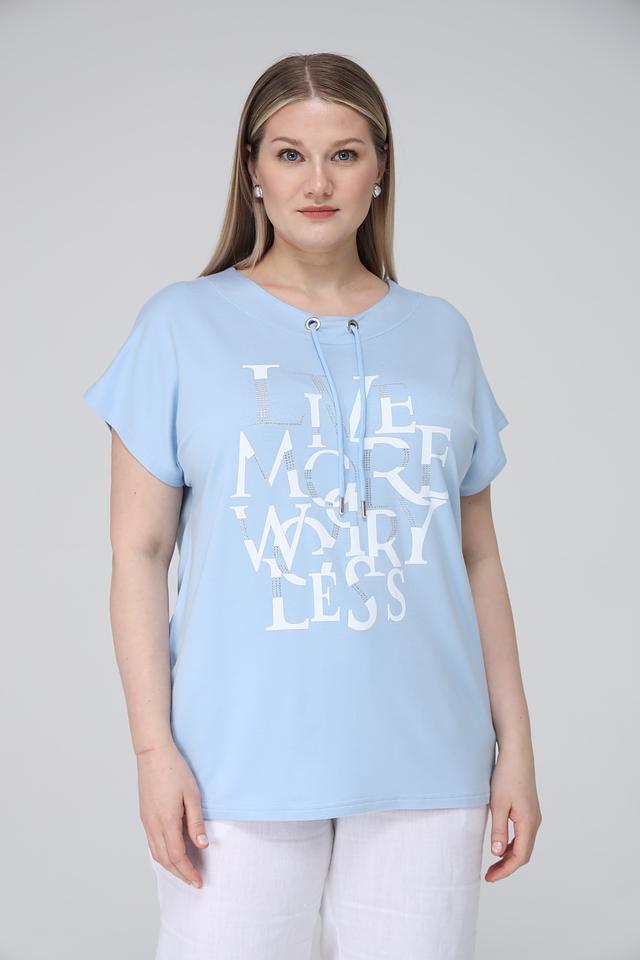 Футболка Doris Streich с принтом голубая