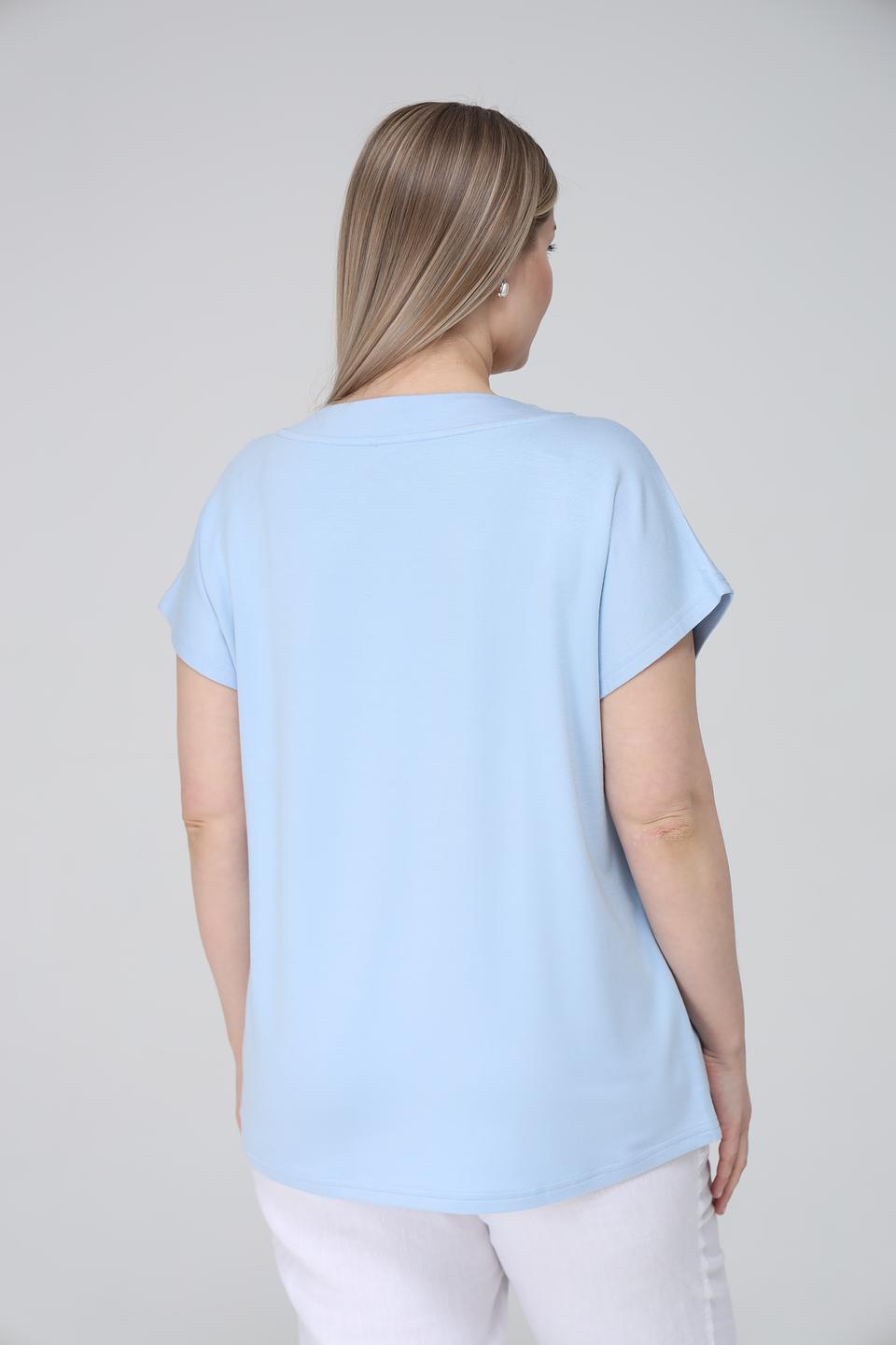 Футболка Doris Streich с принтом голубая