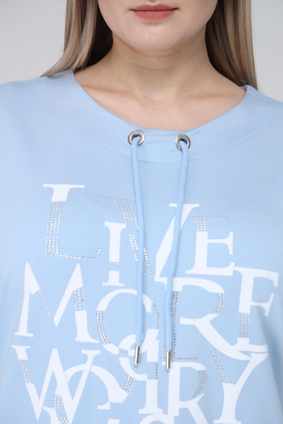 Футболка Doris Streich с принтом голубая