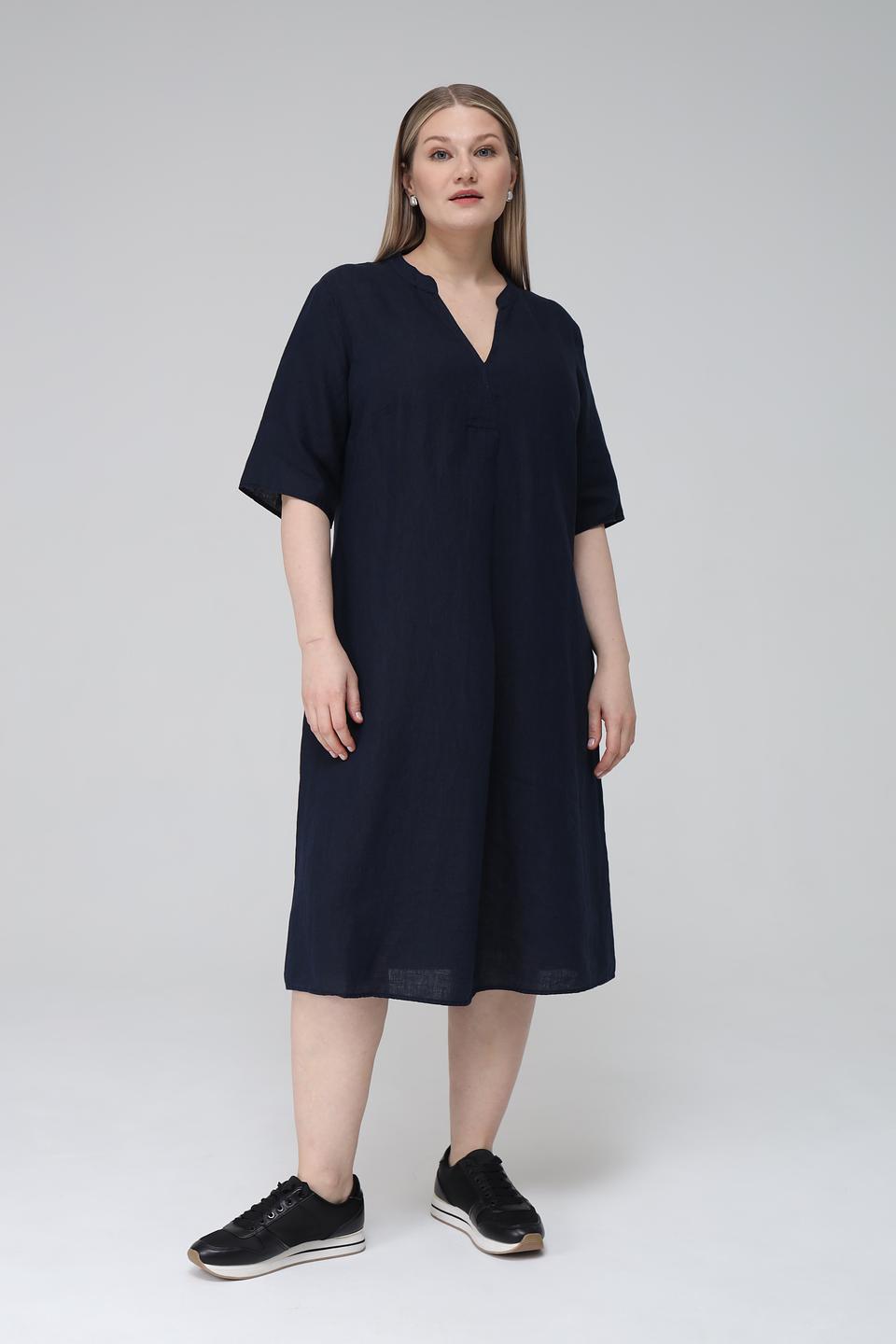 Платье Doris Streich лен тёмно-синее