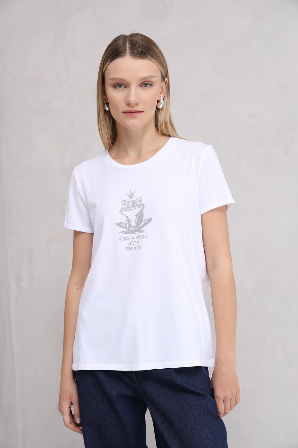 Футболка More and More с принтом белая