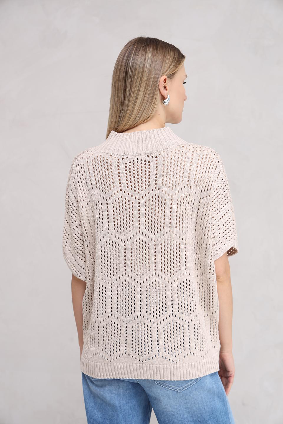 Пуловер More and More с ажурной вязкой бежевый