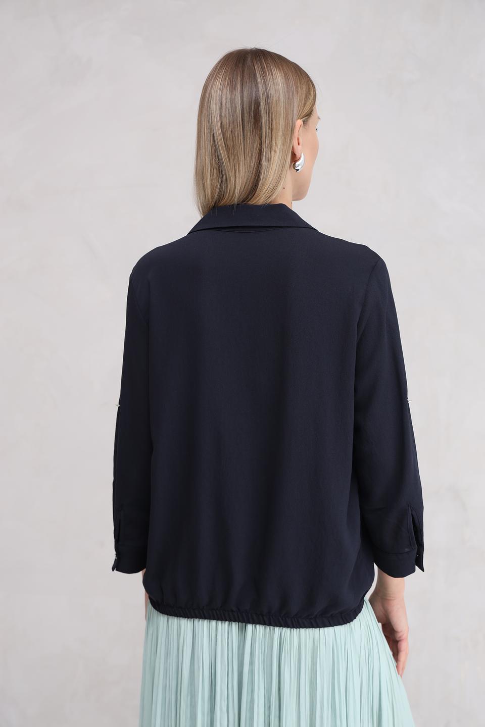 Блуза More and More с карманами черная