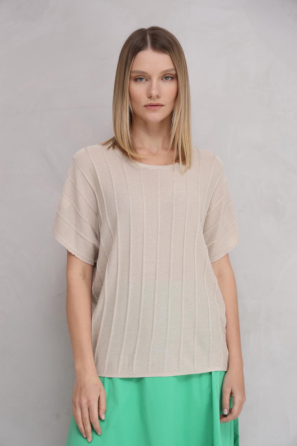 Пуловер Broadway бежевый с вертикальной вязкой