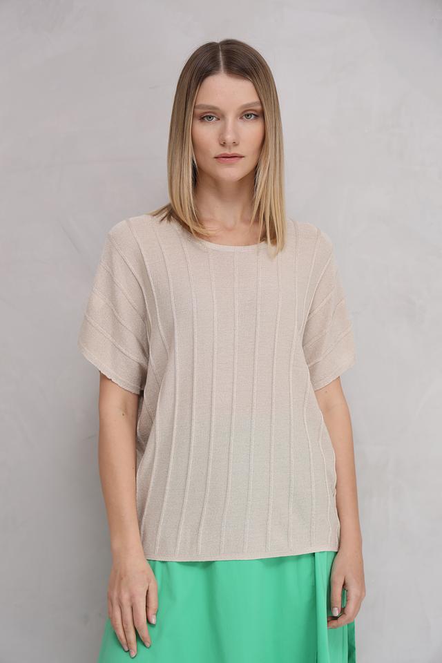 Пуловер Broadway бежевый с вертикальной вязкой