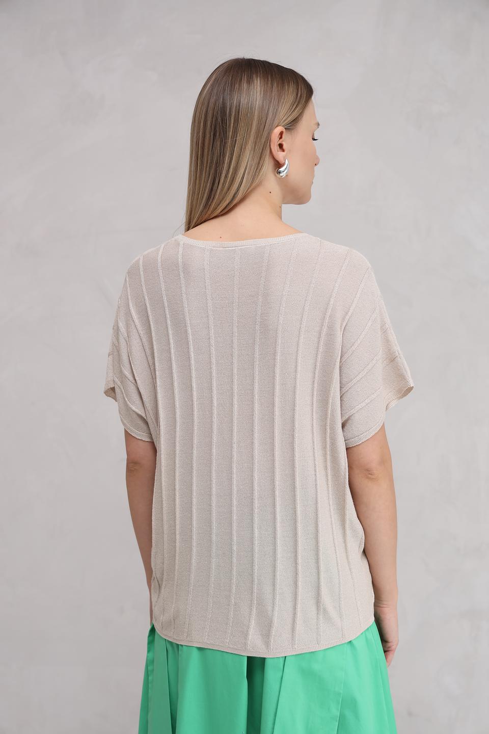 Пуловер Broadway бежевый с вертикальной вязкой