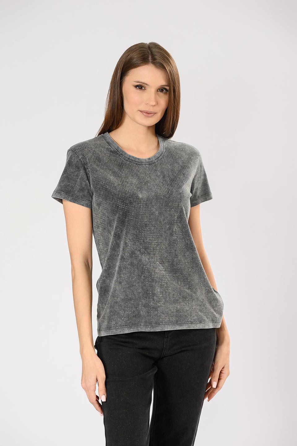 Футболка Patrizia Pepe с блестками, серый