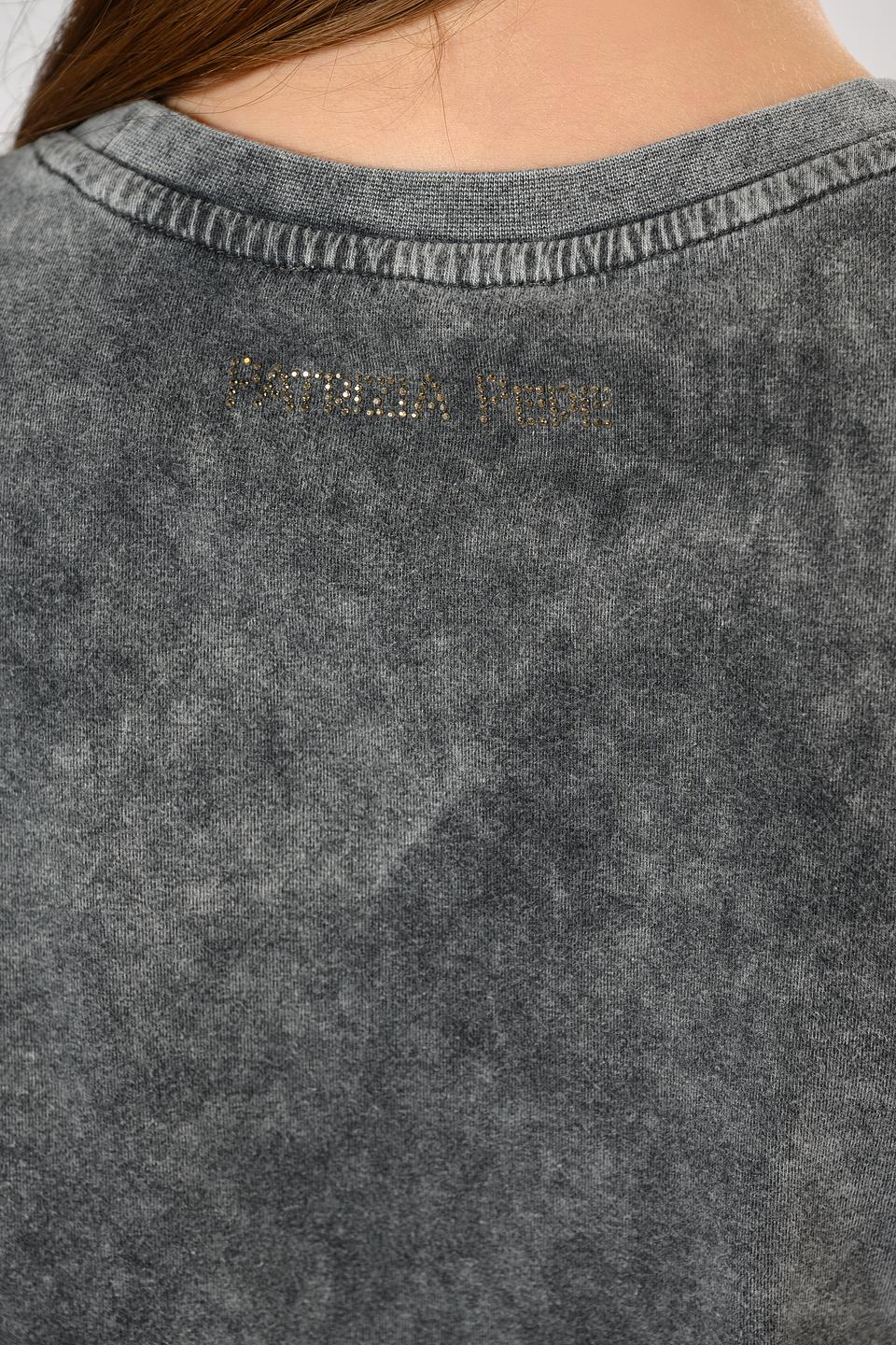 Футболка Patrizia Pepe с блестками, серый
