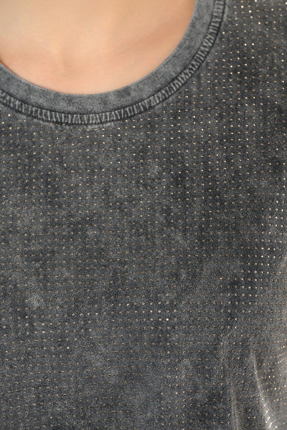 Футболка Patrizia Pepe с блестками, серый