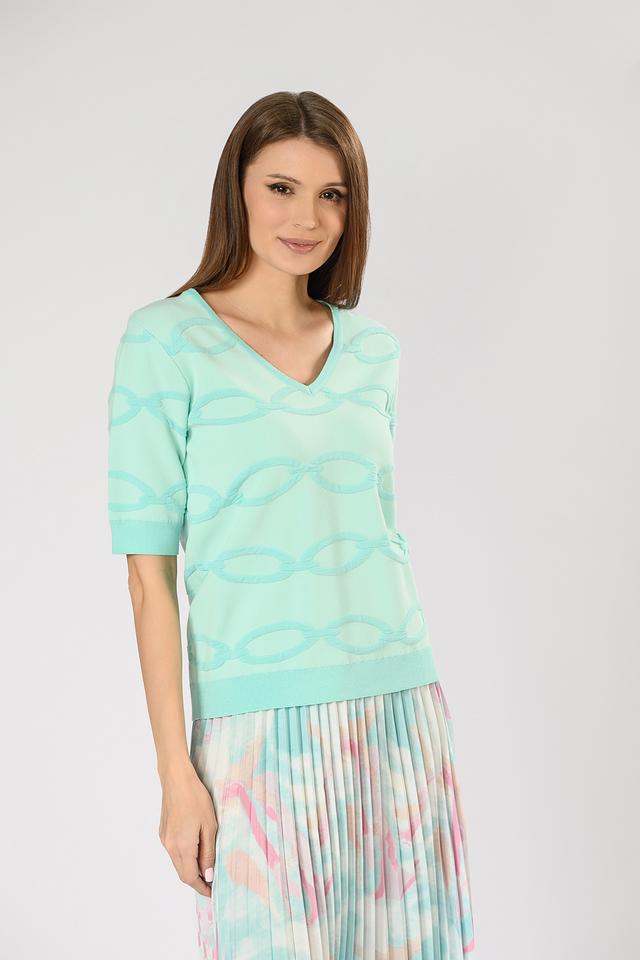 Джемпер Leo & Ugo с цепным рисунком мятный