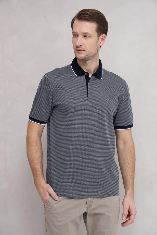 Поло Bugatti в полоску синий