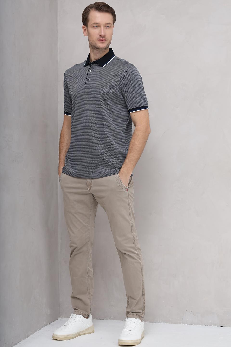 Поло Bugatti в полоску синий