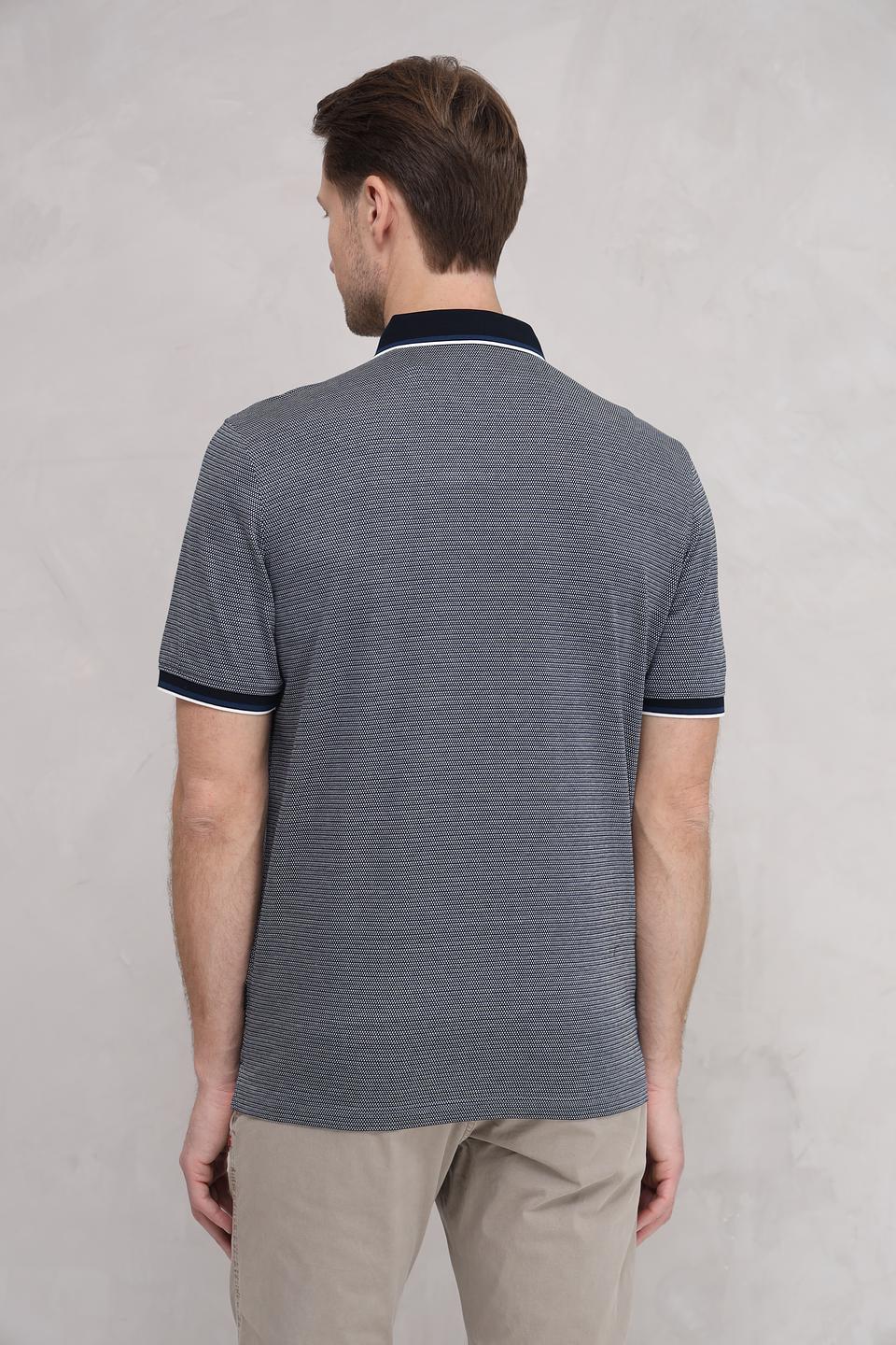 Поло Bugatti в полоску синий