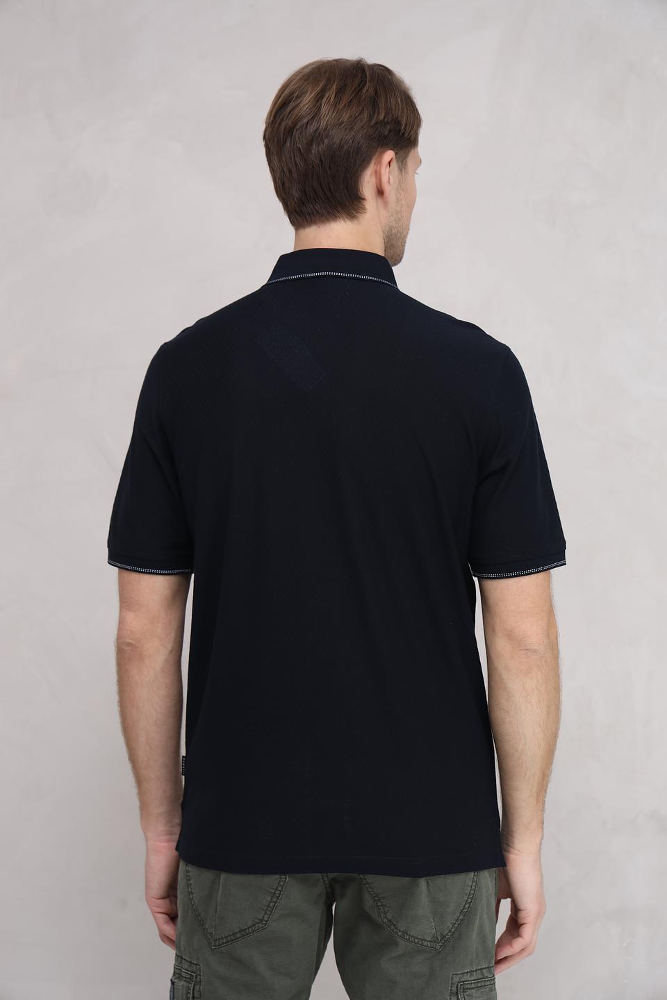 Поло Bugatti чёрный с серым