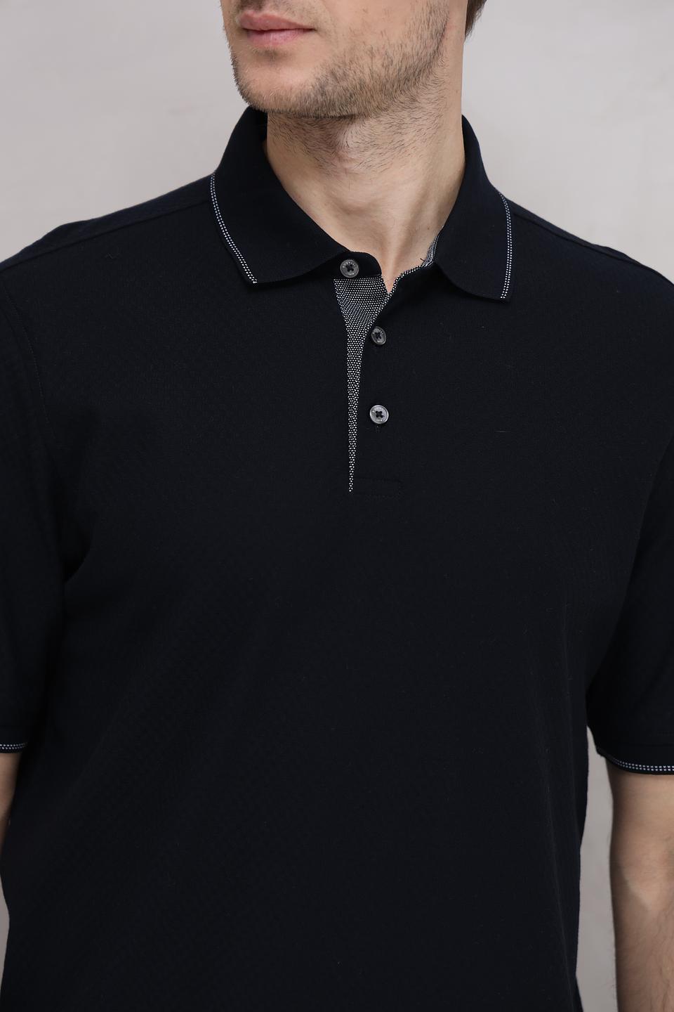 Поло Bugatti чёрный с серым