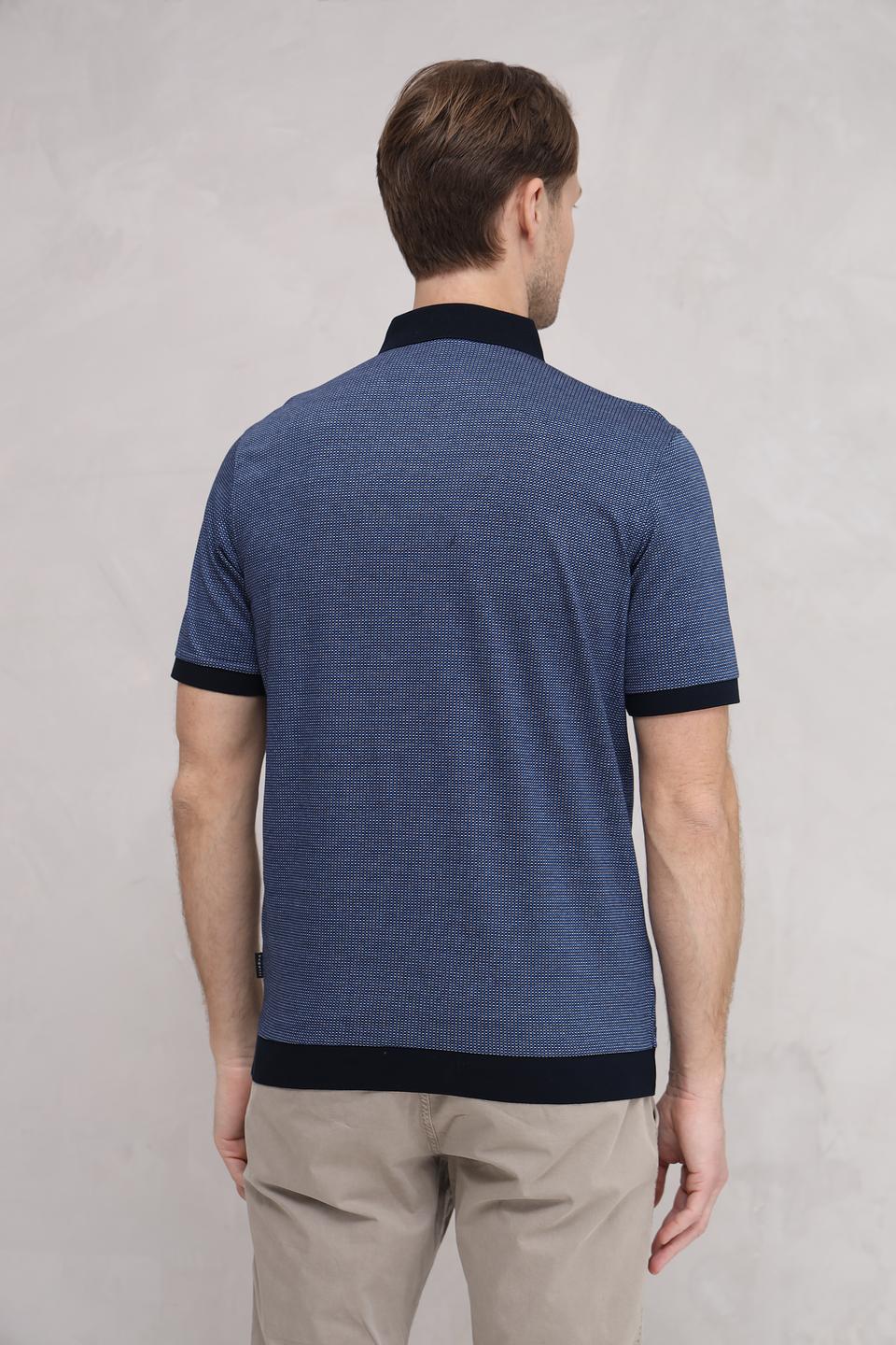 Поло Bugatti с узором синий