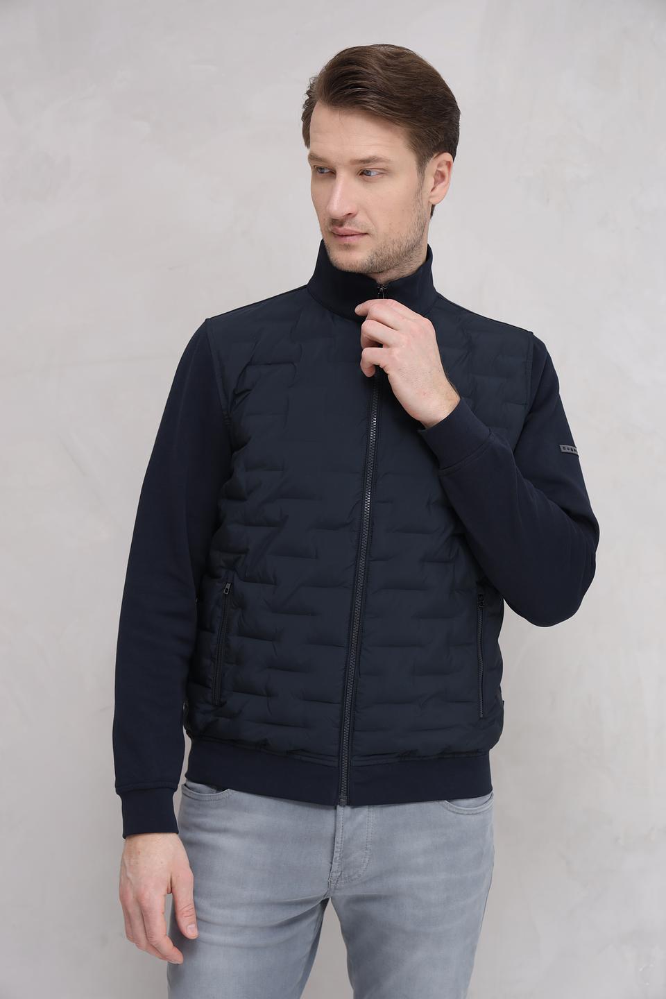 Кардиган Bugatti стеганый темно-синий