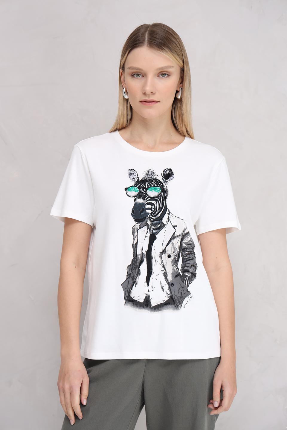 Футболка Marc Cain с принтом зебры