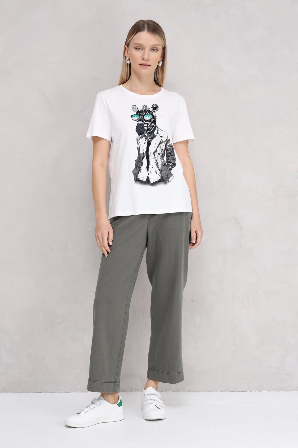 Футболка Marc Cain с принтом зебры