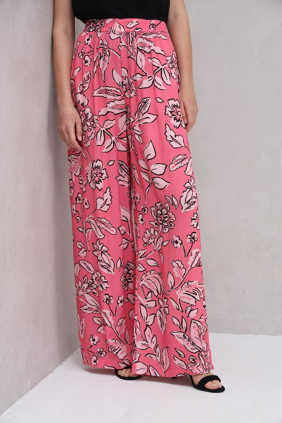 Брюки палаццо UNQ с цветочным принтом