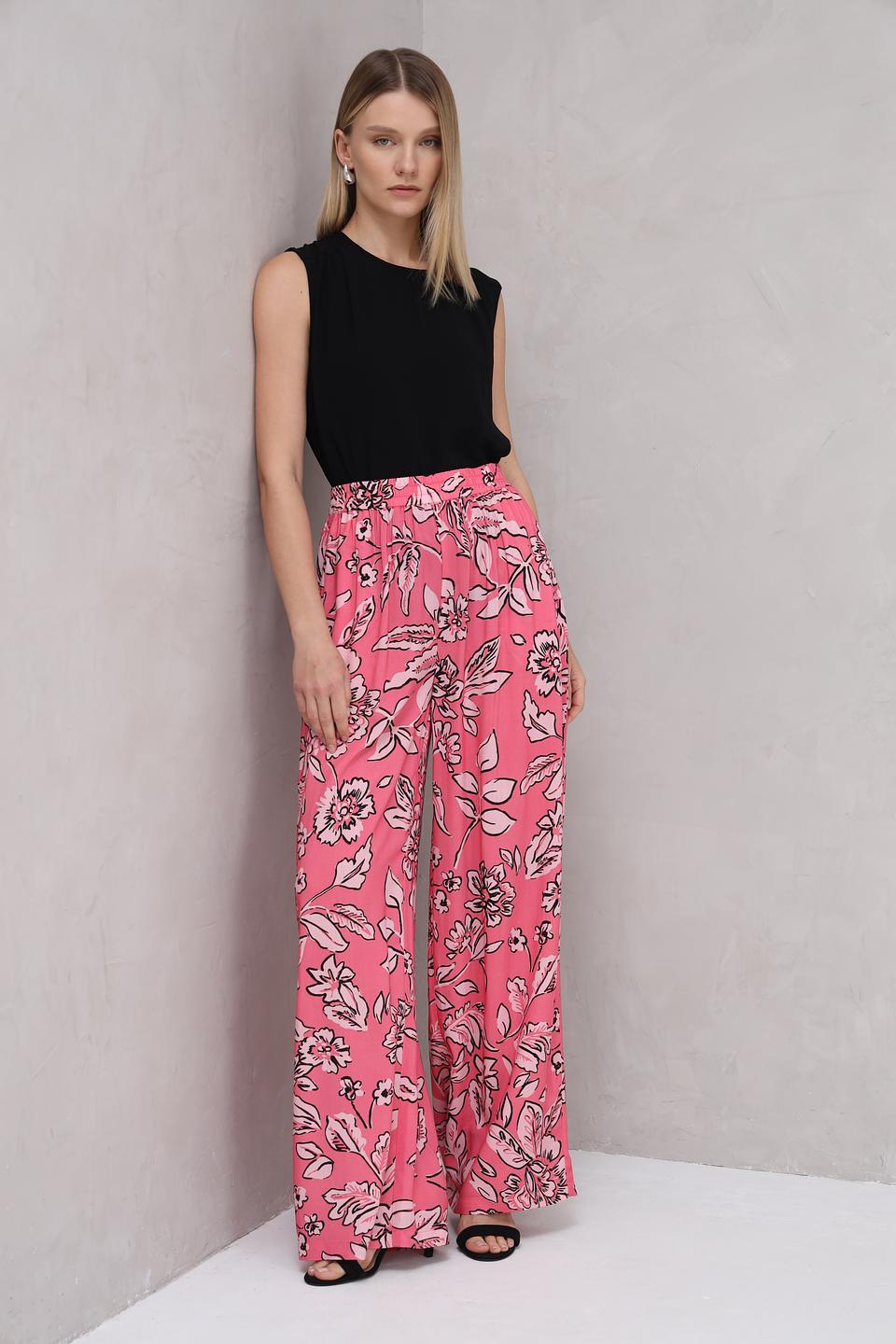 Брюки палаццо UNQ с цветочным принтом