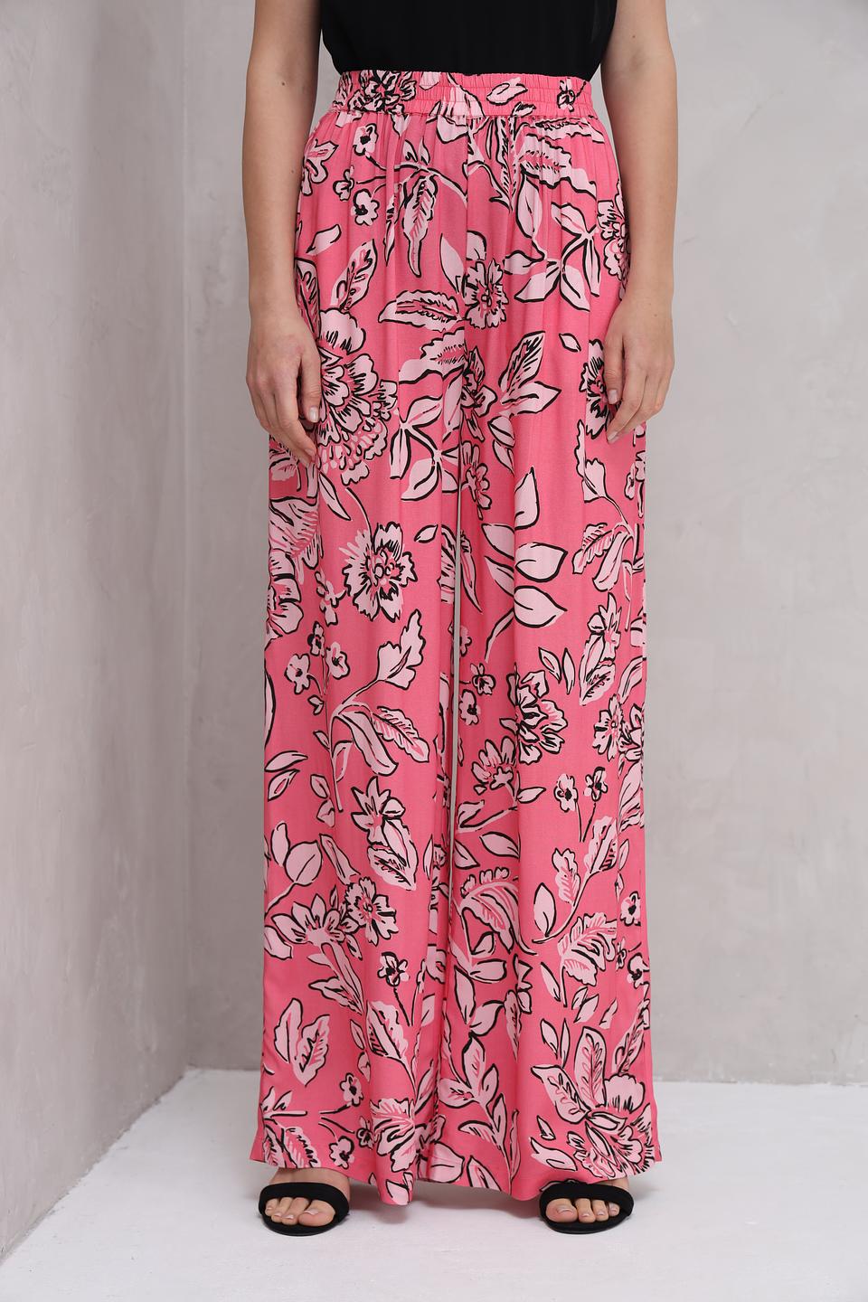 Брюки палаццо UNQ с цветочным принтом