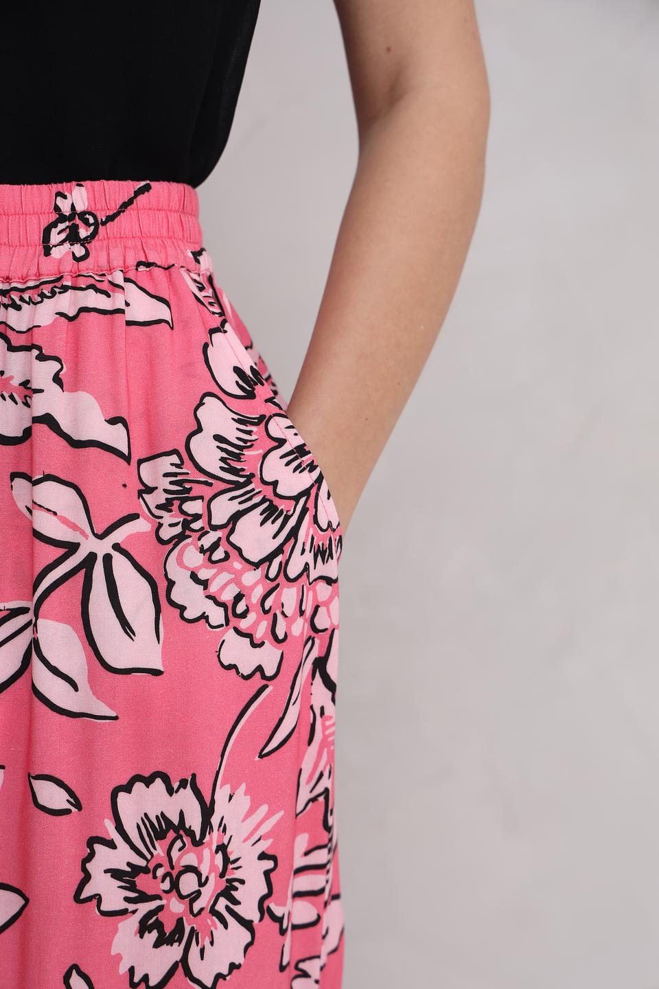 Брюки палаццо UNQ с цветочным принтом