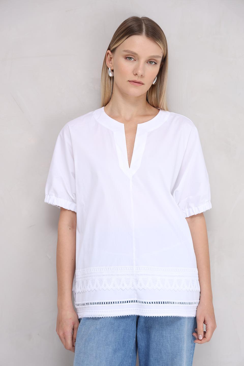 Блуза Marc Cain с кружевом белый