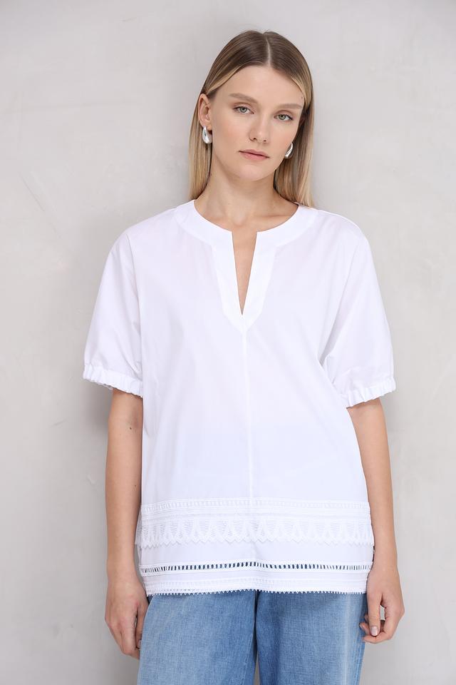 Блуза Marc Cain с кружевом белый