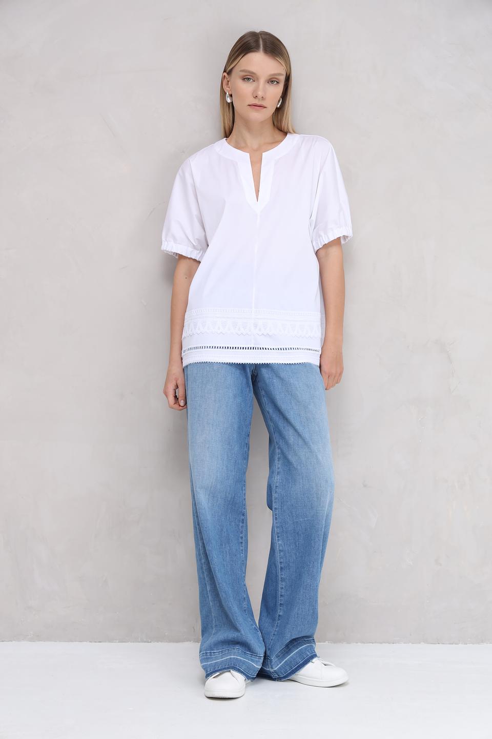 Блуза Marc Cain с кружевом белый