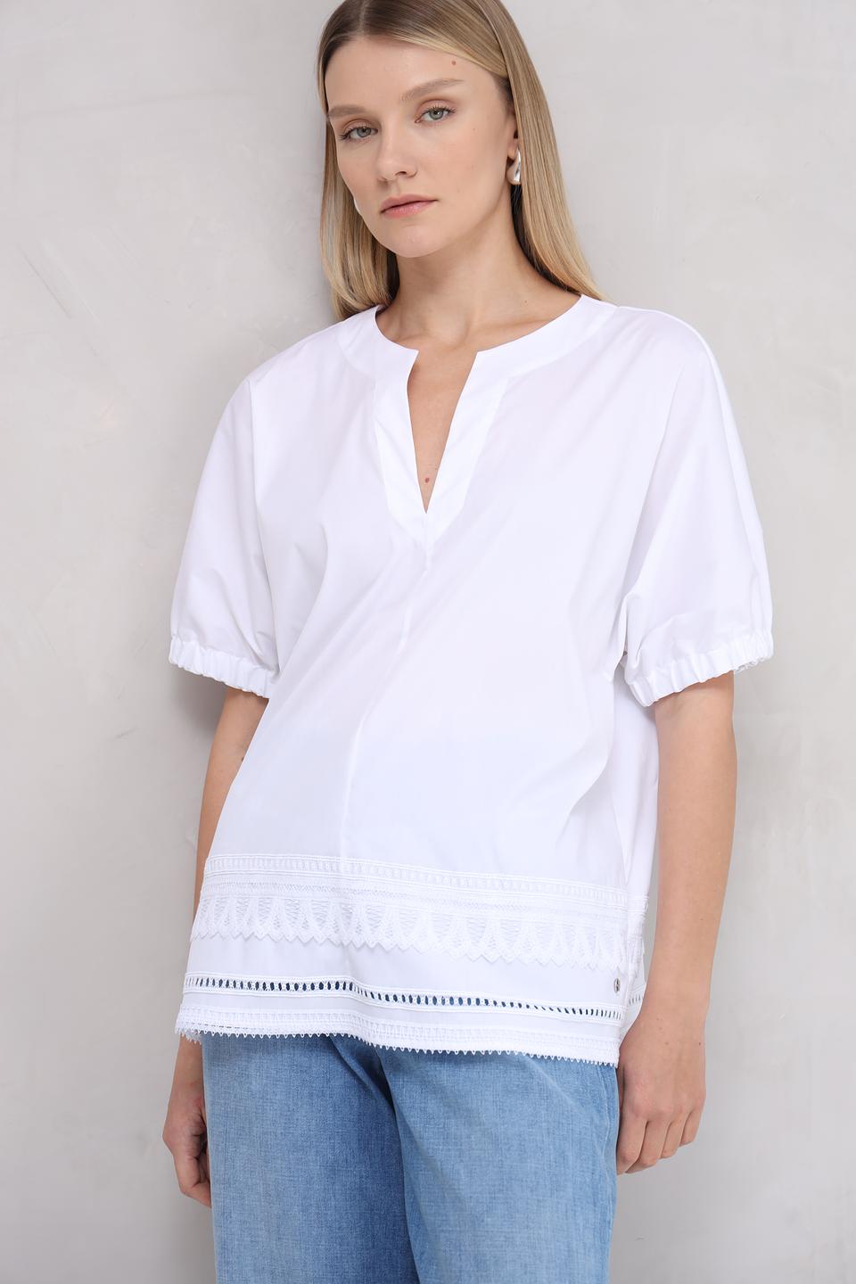 Блуза Marc Cain с кружевом белый