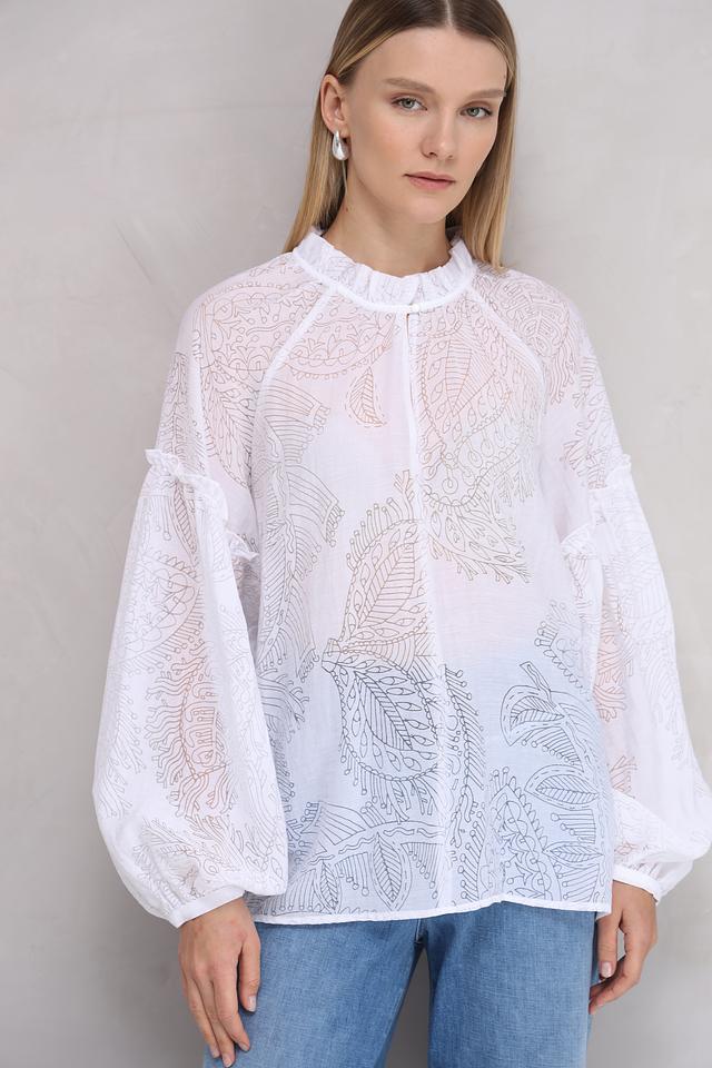 Блуза Marc Cain с растительным принтом