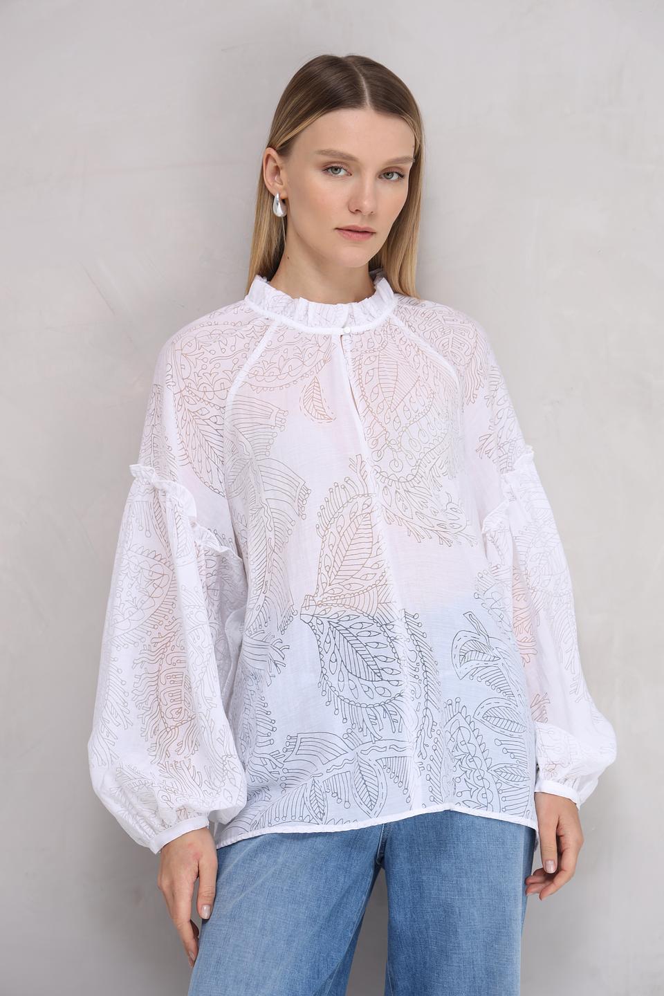 Блуза Marc Cain с растительным принтом