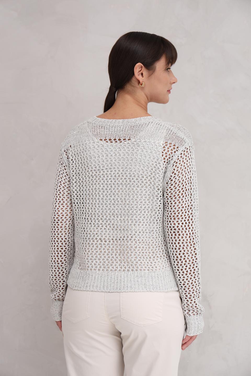 Пуловер Monari светло-серый ажурный