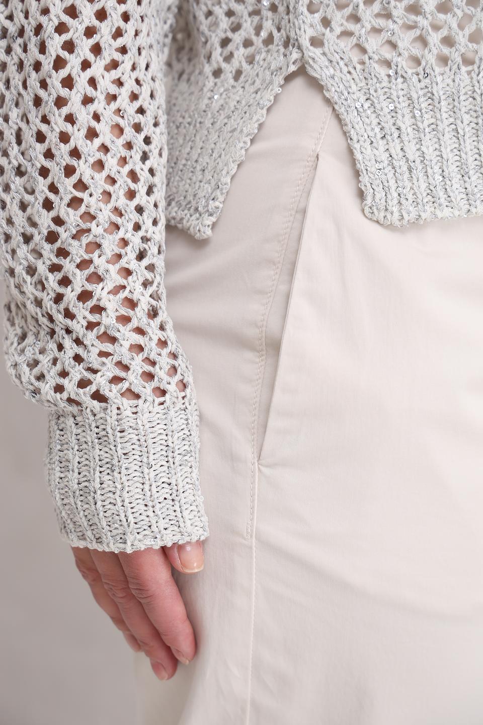 Пуловер Monari светло-серый ажурный