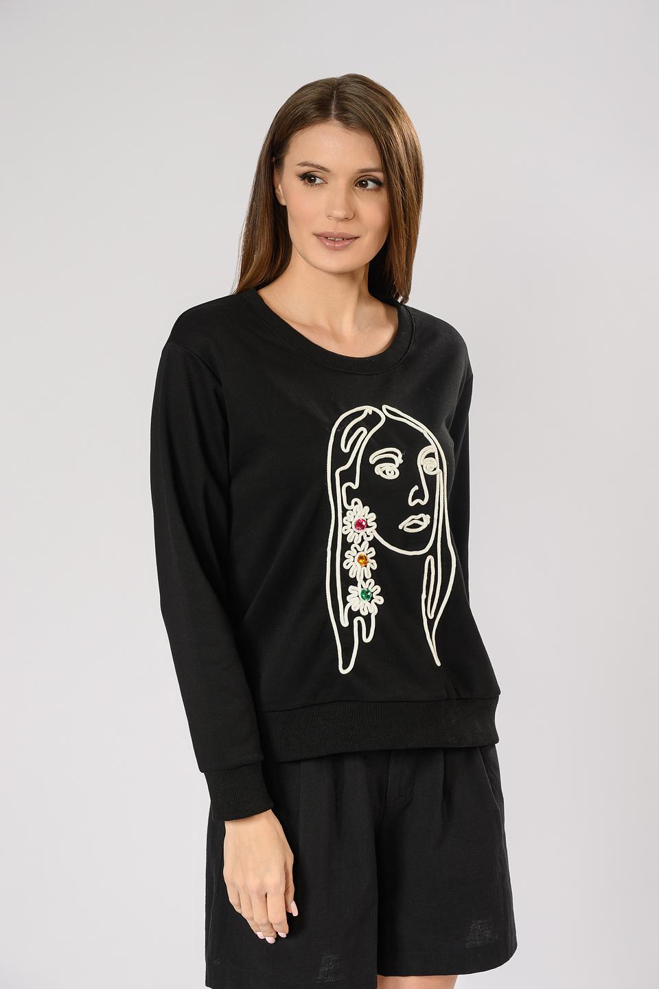 Джемпер Leo & Ugo с принтом чёрный