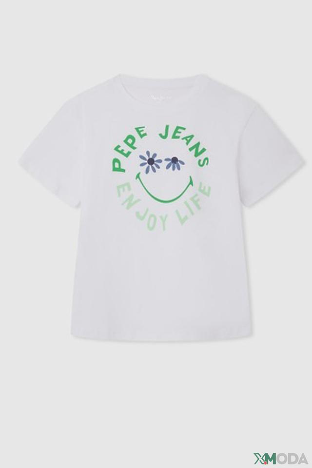 Футболка Pepe Jeans London с принтом, белый