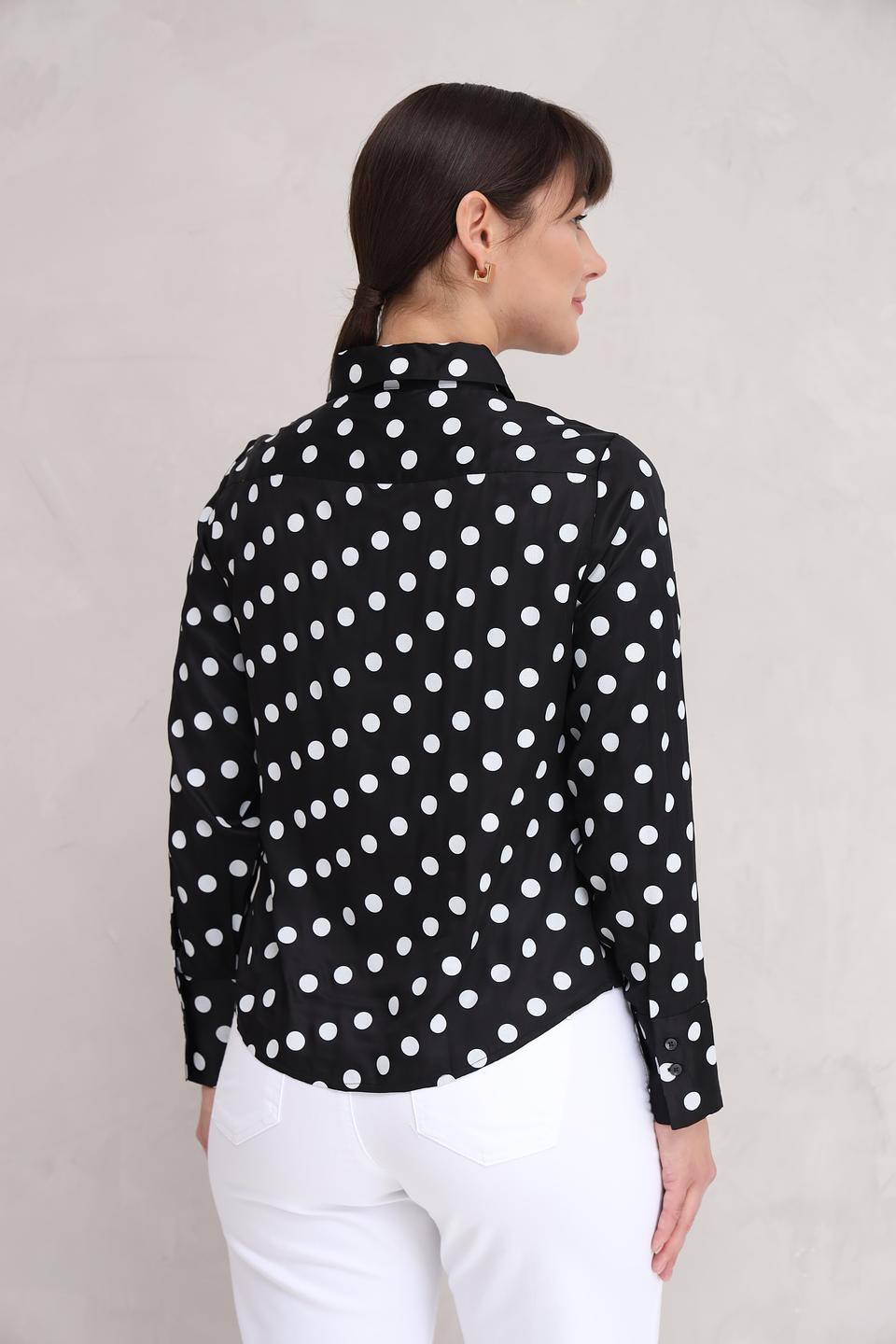 Блуза Monari в горошек чёрная