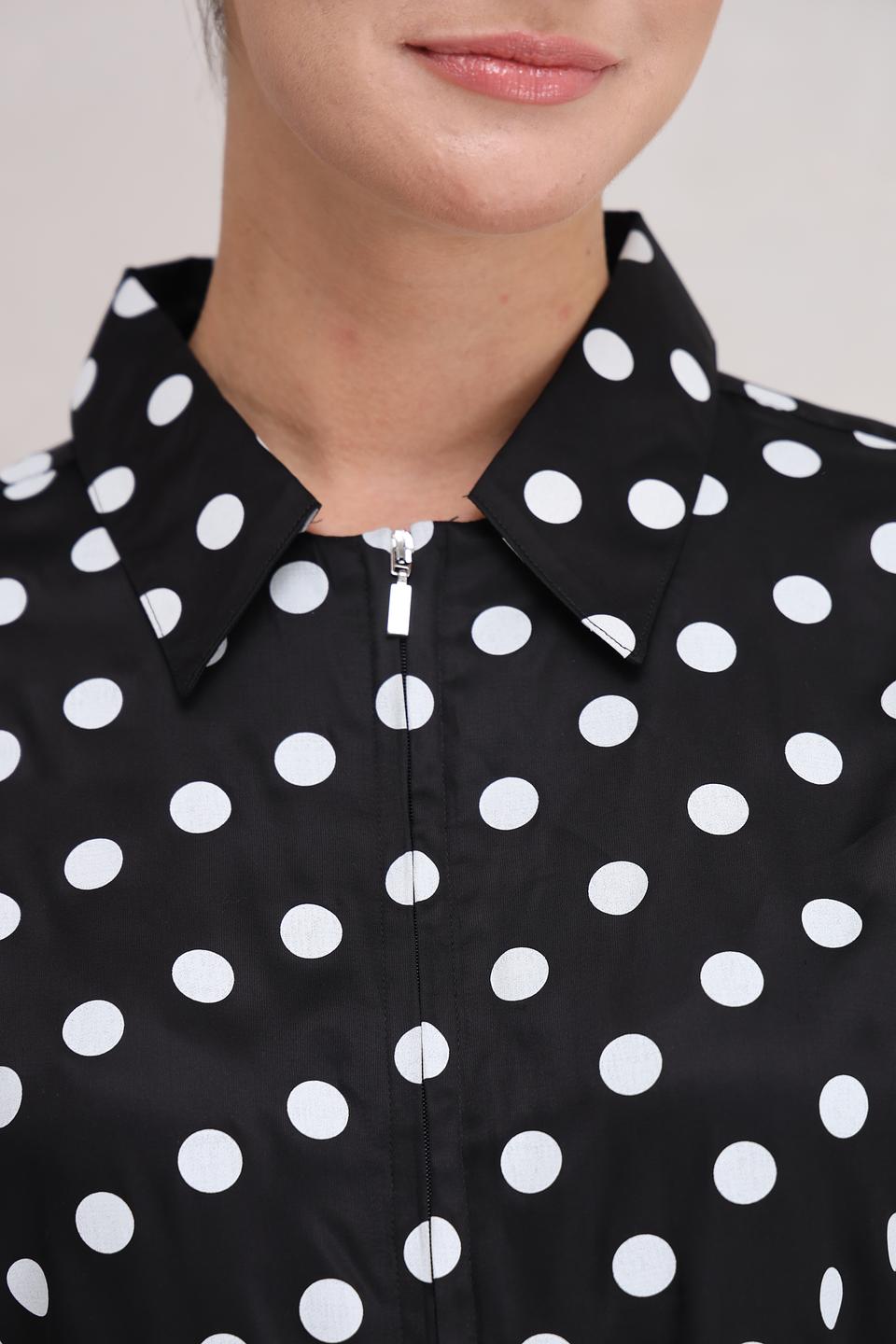 Блуза Monari в горошек чёрная