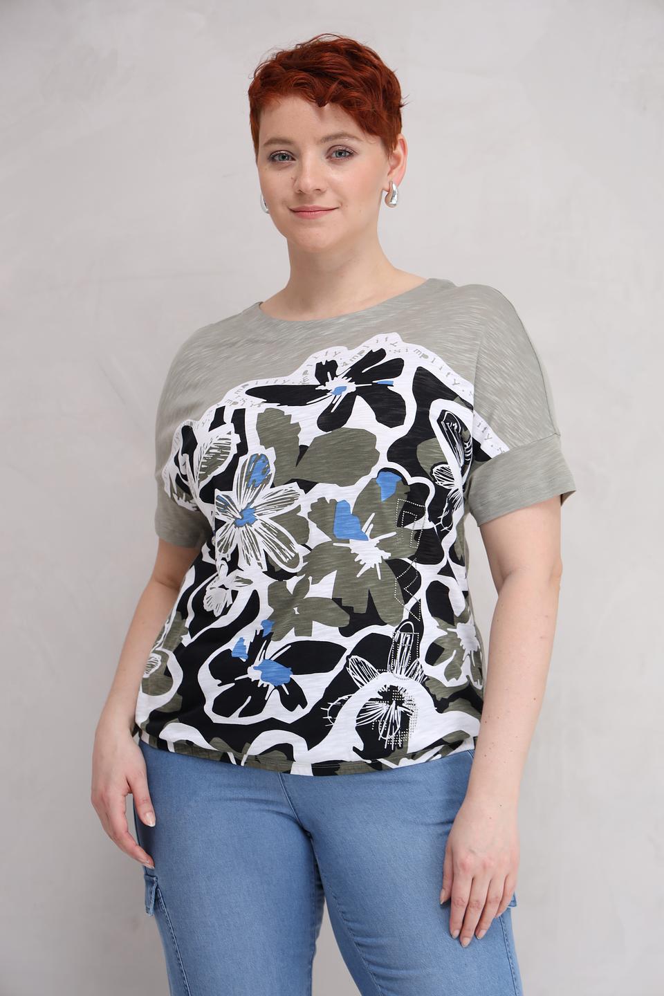 Футболка Rabe collection с цветочным принтом