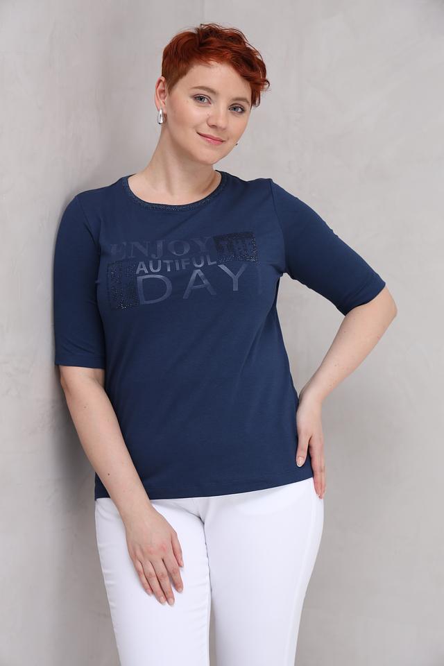 Футболка Rabe collection с принтом синяя