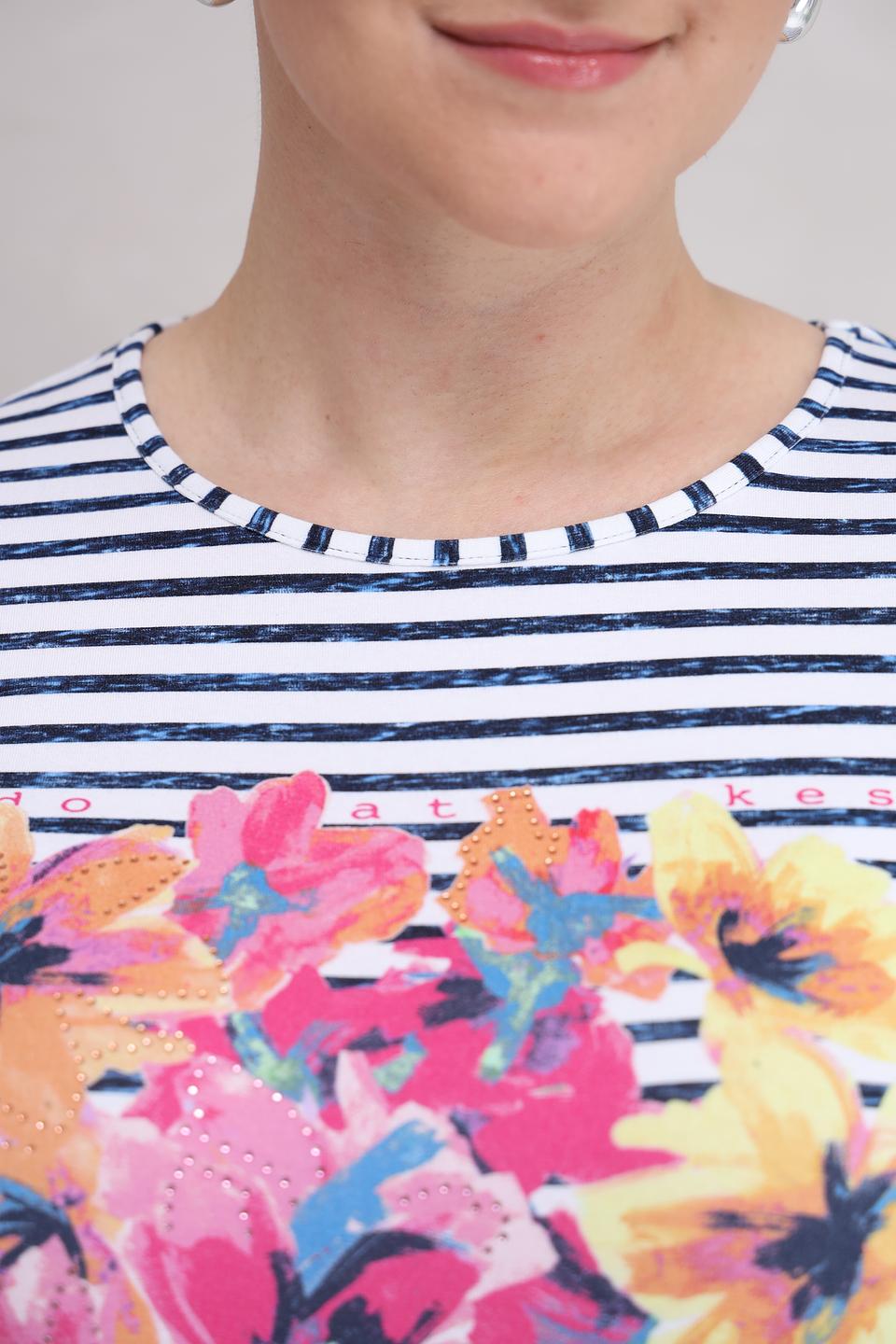 Футболка Rabe collection в полоску с цветами