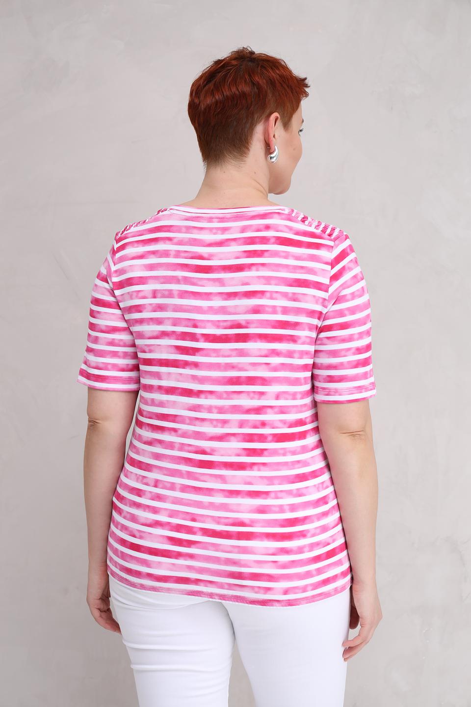 Футболка Rabe collection в полоску розовая