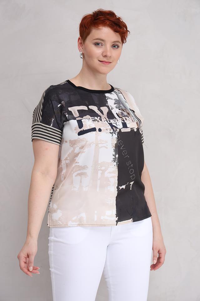 Футболка Lecomte с принтом чёрная